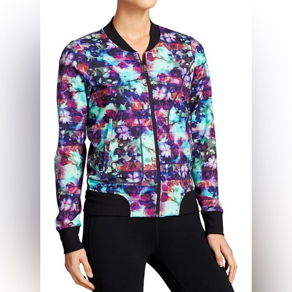 Athleta Multicolor Floral Fade Bombtastic Jacket Womens Sz Medium!